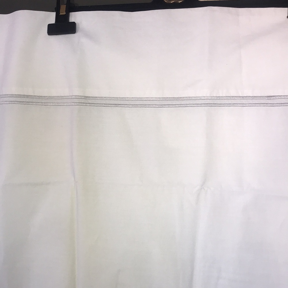 1 king Sz Restoration white with 2 lines Broidery in light grey color  New